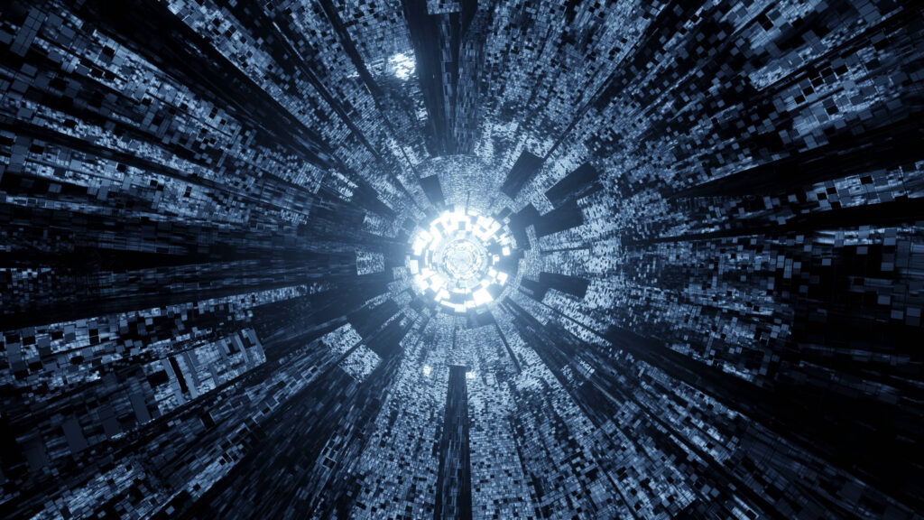 Portail lumineux représentant l'espace des variantes du Transurfing de Vadim Zeland, méthode quantique de transformation